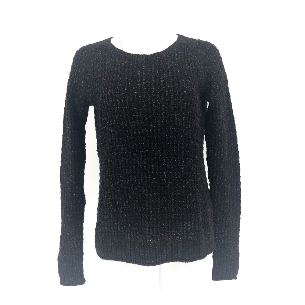GAP chunky knit sweater black metallic gold s